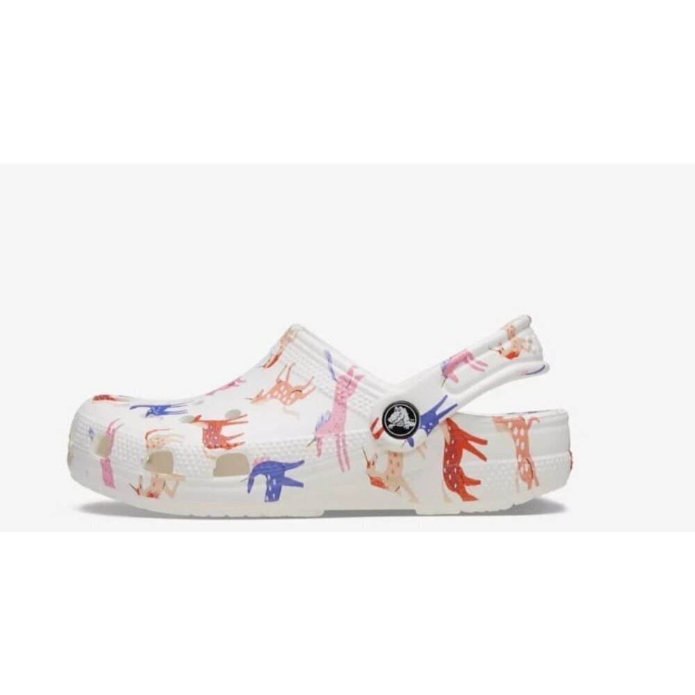 NEW! CROCS Classic Unicorn Graphic Print Clog Shoe White Toddler Slip-On Size 4 - Picture 2 of 4